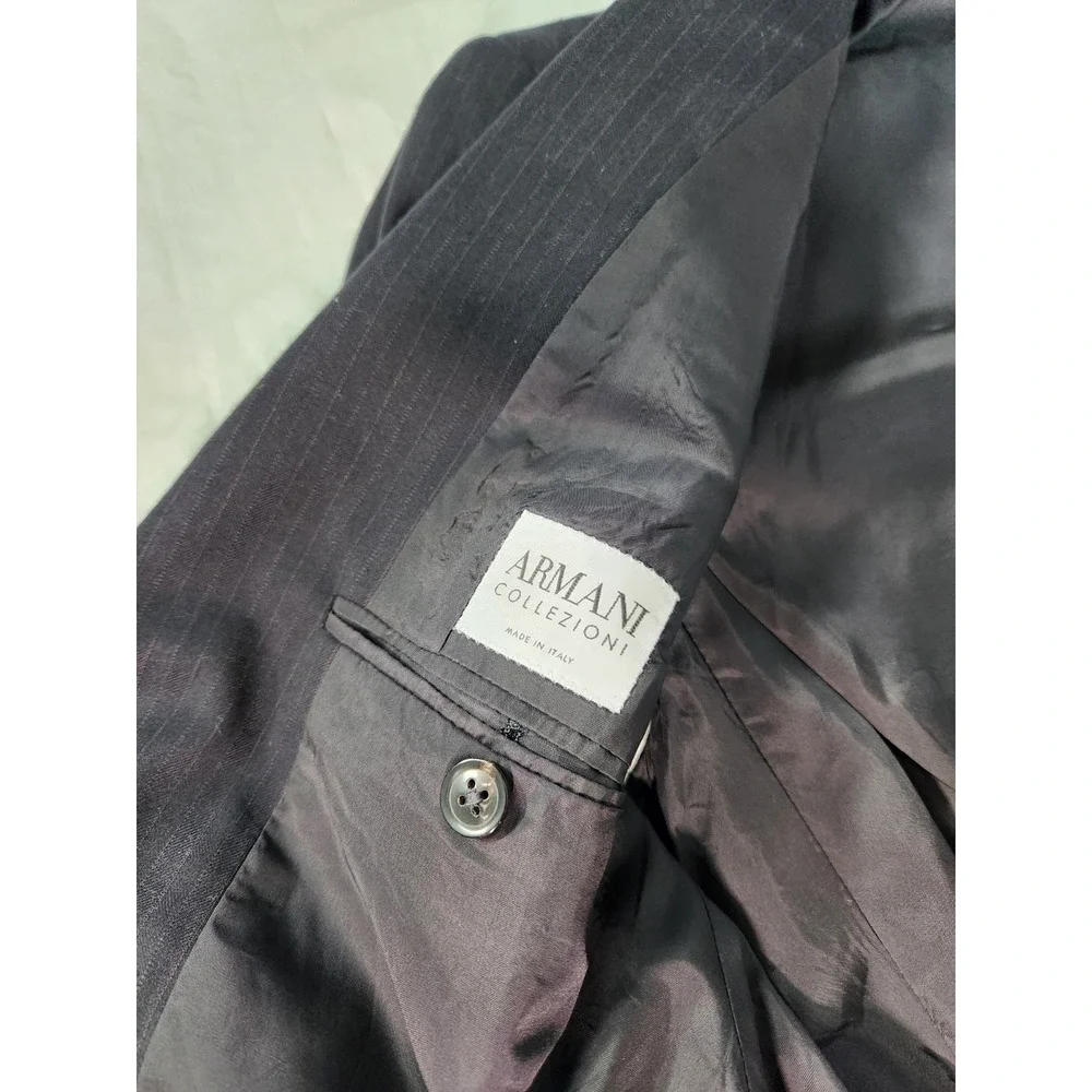 Armani Collezioni 100% wool made in Italy mens jacket 40R Blazer Suit Navy Blue